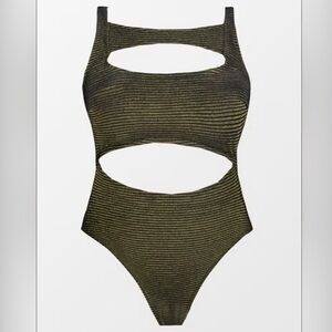 💕 NWT* Cupshe X Tabria Majors Love Metallic Plus Size Swimsuit Size 3X